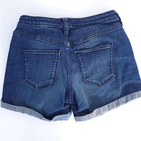Universal Thread High Rise Midi Blue Jean Shorts Size 0, Denim, Roll Cuff - Picture 2 of 7